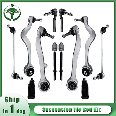 #ad 12pc Suspension Kit Front Control Arm Ball Joint Steering Tie Rod For BMW E60 $159.99
