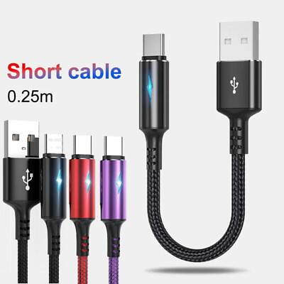 #ad 1Pcs USB to Type C Charger Cable Short Data Cable Fast Charging Lead Data Cord $1.55