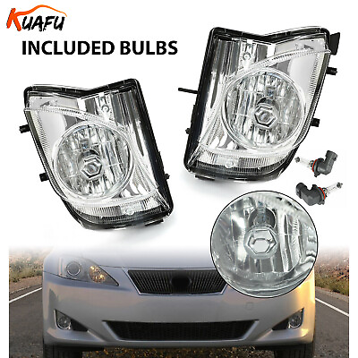 #ad KUAFU For 2006 2010 Lexus IS250 IS350 Pair Fog Lights w Bulbs Clear Lens $26.90