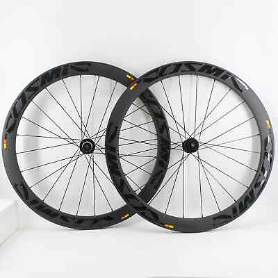 #ad #ad 700C Road Bike Carbon Wheelset 38 50 60 88mm Rims Thru Axle Disc Brake Hubs $491.18