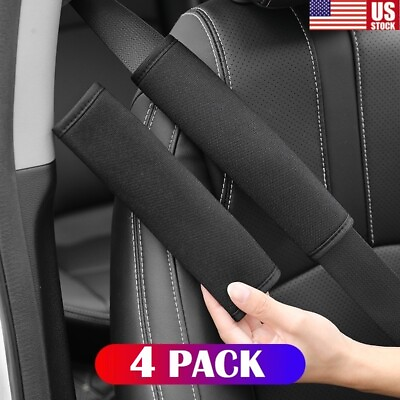 #ad 4 Pcs Universal Soft Seat Belt Set Cover Shoulder Pad Strap Protector Car Truck $9.89