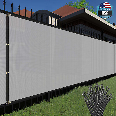 #ad 2ft Privacy Screen Fence Heavy Duty Gray Mesh Shade Net Cover Wall Garden Yard $442.84