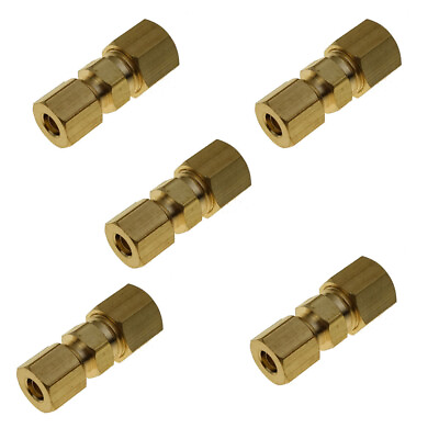 #ad #ad 5 Pcs Brass Compression Fitting Reducer Union Connector 3 16quot; X 1 4quot; Tube OD $12.99