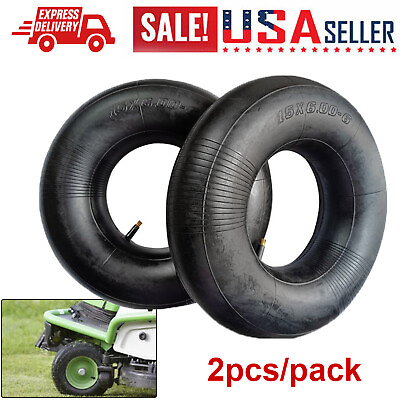 #ad Pair of 15x6.00 6 Lawn Mower Tire Inner Tubes 15X6 6 15X6x6 15 6x6 TR13 Valve $14.35