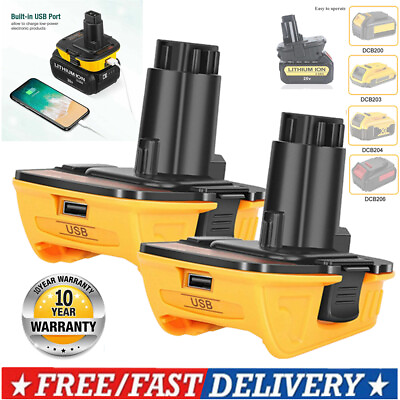 #ad NEW Tools Battery 18V To 20V Adapter Converter WITH USB For Dewalt DCA1820 1 2X $10.89