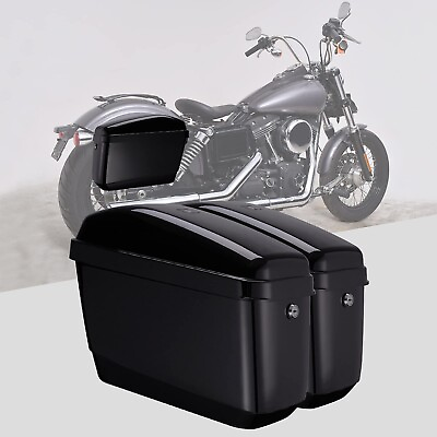 #ad Universal Hard Bags Motorcycle Saddlebags Luggage Bag For Softail Shadow Suzuki $79.99