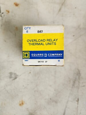 #ad *NOS* Square D B40 Overload Relay Thermal Unit 6 Thermals Lot $139.00