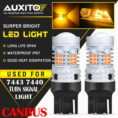#ad 2x W21W 582 7440 LED XENON Yellow Sidelight Daytime Running Lights DRL Bulbs UK GBP 19.99