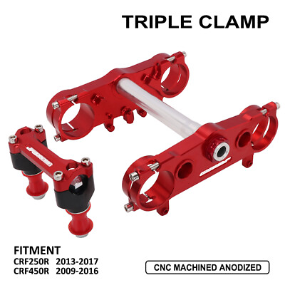 #ad Triple Tree Clamps Steering Stem Riser Mount Clamp CNC For Honda CRF250R CRF450R $196.72