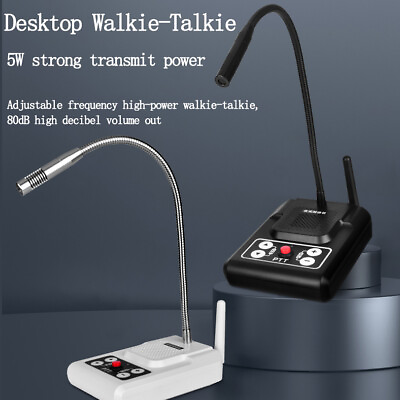 #ad 360° Metal Microphone 5W Power 80dB Volume Frequency Desktop Walkie Talkie $58.23