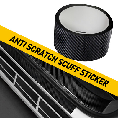 #ad 3CM Car Carbon Fiber Door Plate Bumper Sill Scuff Cover Anti Scratch Stickers $7.99