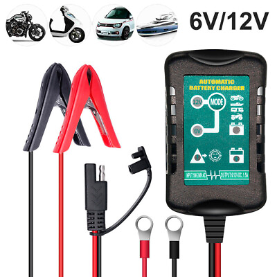 6V 12V Automatic Battery Charger Maintainer Motorcycle Trickle Float For Tender $19.76