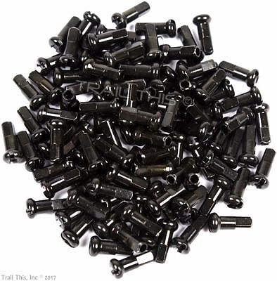 #ad 100 Count Box of DT Swiss 2.0 x 12mm Brass Bicycle Wheel Spoke Nipples Black $17.95