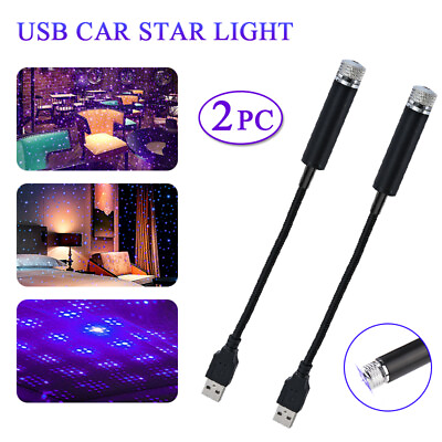#ad 2x Plug and Play USB Night Light Ceiling Romantic Car Roof Home Party Decor Lamp $6.79