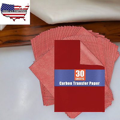 #ad Red Carbon Paper for Tracing Graphite Transfer Paper 30 Pcs Red Graphite Pape $9.30