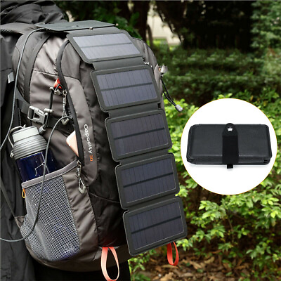 Portable Solar Mobile Phone Charger Panel Power Bank Waterproof Outdoor Camping $25.99