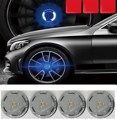 #ad 4Pc Self Powered Floating Illumination Wheel Center Caps Auto Light Center Cover $85.99