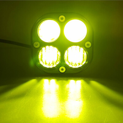 #ad Pair 3quot; inch LED Cube Pods Work Light Bar Spot Driving Fog Yellow Lamp Offroad $24.60