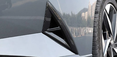 #ad ABS Front Fog Light Lid Carbon Fiber Cover Trim For 2021 2023 Hyundai Elantra $29.69