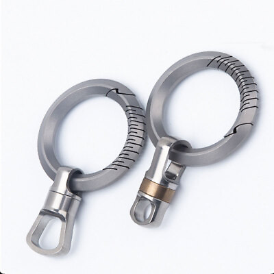#ad Titanium Alloy 360° Flexible Rotation Keychain Hoop w Ring Portable Accessories $9.74