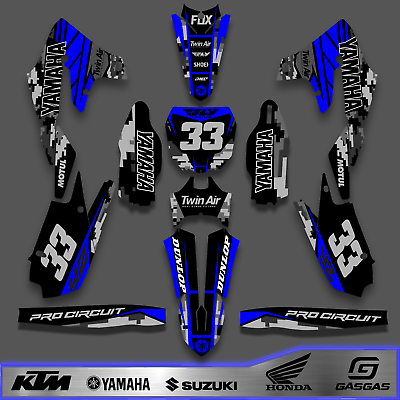 #ad Yamaha yz250f yz 450F graphics decals kit Custom Design 2014 2023 $156.57