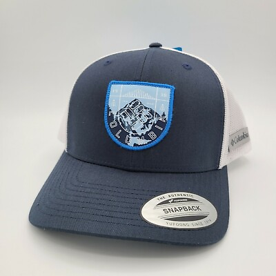 #ad Columbia Hat Snapback Baseball Cap Dark Blue White Snow Mountain Range Winter $27.89