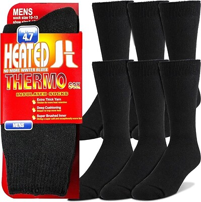 #ad 3 Pair Mens Winter Heavy Duty Heated Thermal Warm Socks Insulated Boot Sox 10 13 $12.99