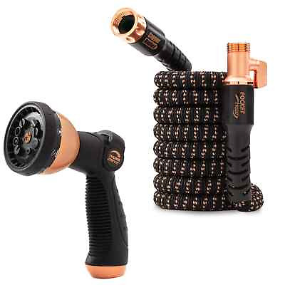 #ad Pocket Hose Copper Bullet 25 FT With Thumb Spray Nozzle AS SEEN ON TV 650psi $49.99