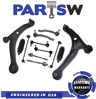 #ad 12 Pc Suspension Kit for Acura MDX Honda Pilot Control Arms Sway Bar Tie Rods $141.27