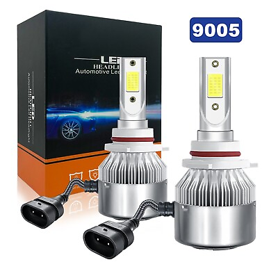 #ad 2pcs 9005 HB3 LED Headlight Bulbs Kit High Beam White Super Bright 6000K $16.97