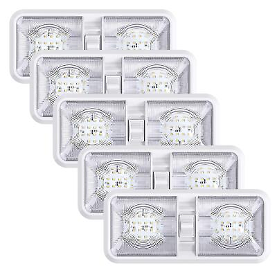 #ad Leisure LED 5 Pack RV LED Ceiling Double Dome Light Fixture ON Off Switch Int... $61.73