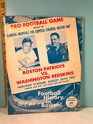 #ad 🔥 Aug. 26 1967 Boston Patriots v Washington Redskins Shrine Game HIGH GRADE 🔥 $39.00