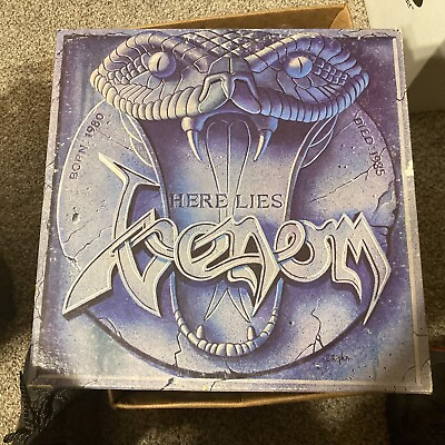 #ad Venom ‎– Here Lies Venom 1985 . Combat Records. 4xLP vinyl box set Mayhem $125.00