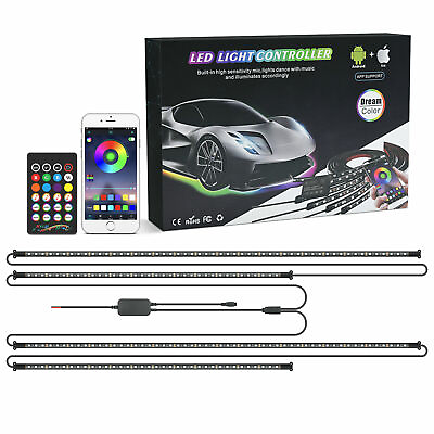 Car under body led light kit RGB LED Strip Wireless APP Remote Underglow Lamp $27.59
