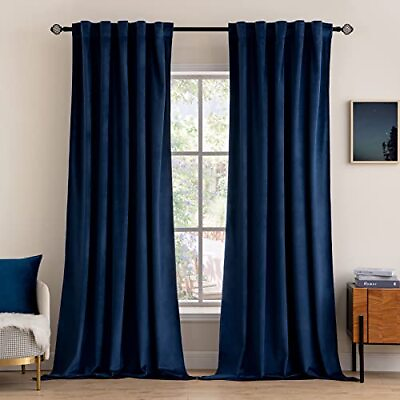 #ad MIULEE Velvet Curtains 90 inches 2 Panels Luxury W52 x L90 Royal Blue $72.29