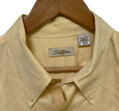 #ad Peter Millar Men’s Long Sleeve Button Down Shirt Yellow Size XL $17.00