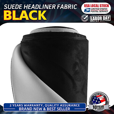 #ad Black Suede Headliner Fabric Reupholstery Renovate Saggy Tore Aging Smell Roof $30.19