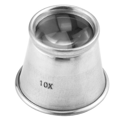 #ad 10X 22mm Aluminum Jewelry Optical Eye Loupe Magnifying Glass Lens Reading Aid $7.99