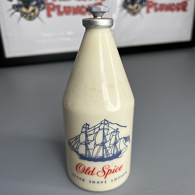 #ad Vintage Old Spice Cologne After Shave Lotion Glass Bottle 1960s70s Pre Owned $11.31