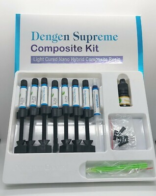 #ad DENGEN Universal Light Cured Nano Hybrid Dental 7 Composite Kit $54.99