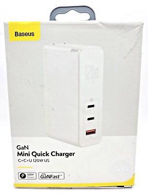 #ad Baseus GaN Mini Quick Charger 120W 3 Port USB Type C Universal Fast Charger $36.00