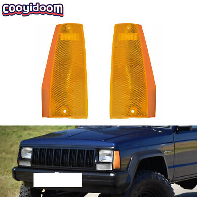 #ad Pair For Jeep Cherokee XJ Comanche 1984 96 Front Corner Light Side Marker Light $15.40