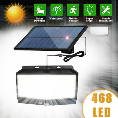 #ad LED Split Solar Wall Light Motion Sensor Garden Yard Garage Road Lamp Waterproof $14.09