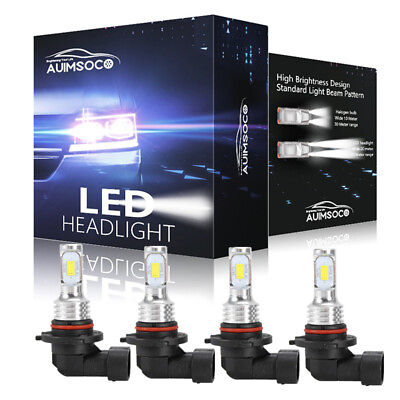 #ad 9005 9006 LED Headlight Upgrade Kit Combo Bulbs High Low Beam Super White Bright $24.99