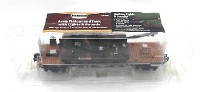 #ad #ad Menards#x27; Gold Line O 279 0863 US Army Flat Car with Tank Load C 7 EX $80.00