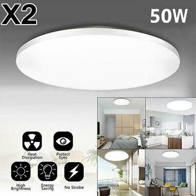 #ad 2PCS 50W LED Ceiling Down Light Ultra Thin Flush Mount Kitchen Home Fixture Lamp $30.99