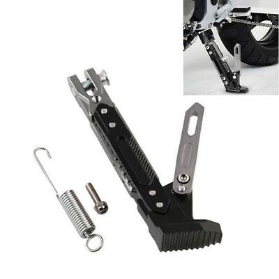 #ad #ad CNC Motorcycle Kick Stand Adjustable Side Tripod Holder Accessories Universal $30.50