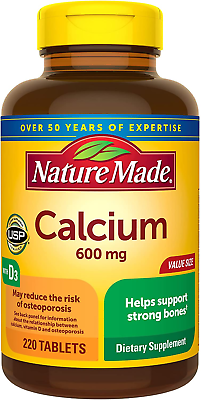 #ad Calcium 600 Mg with Vitamin D3 Dietary Supplement for Bone Support $18.74