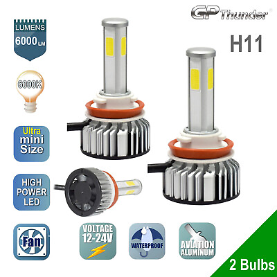 #ad 2x 4 Sides LED Headlight Kit H11 6000K Low High Beam Fog Light Bulb 6000K White $15.50