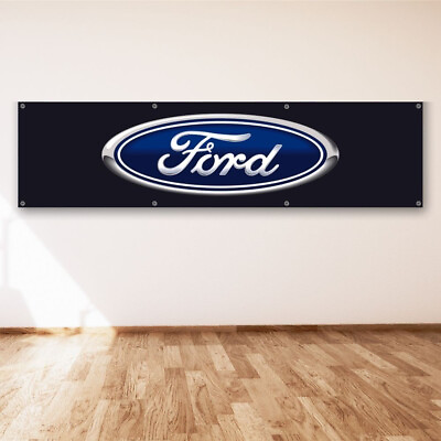 #ad Ford 2x8 ft Banner Car Truck Racing Show GT Shelby Cobra Wall Sign Man Cave Flag $15.85